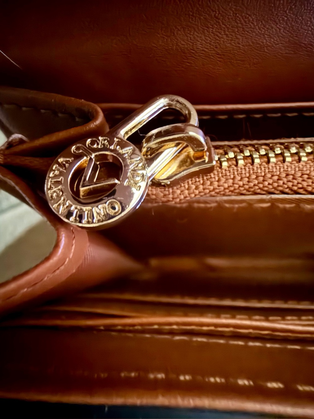 Valentino Orlandi Brown and Tan Logo Crossbody Bag - Picture 9 of 11